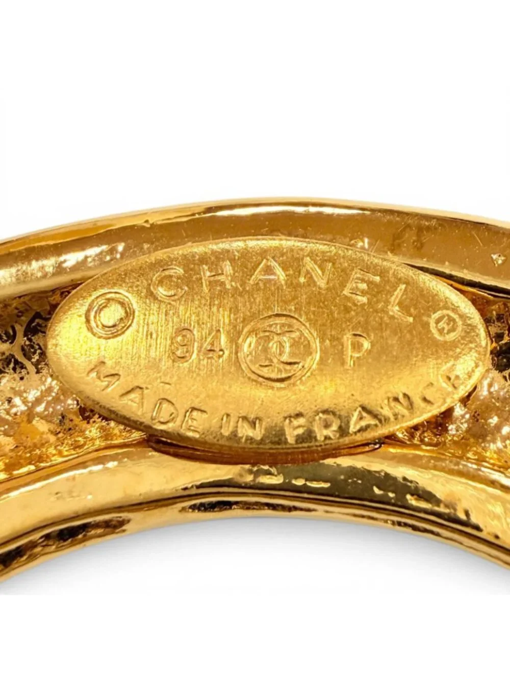 Chanel Vintage 5 CC Logo Circle Swing Brooch Gold French